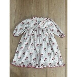 Southern Smocked Co. Girls White Santa Christmas Long Sleeves Dress Size 3T